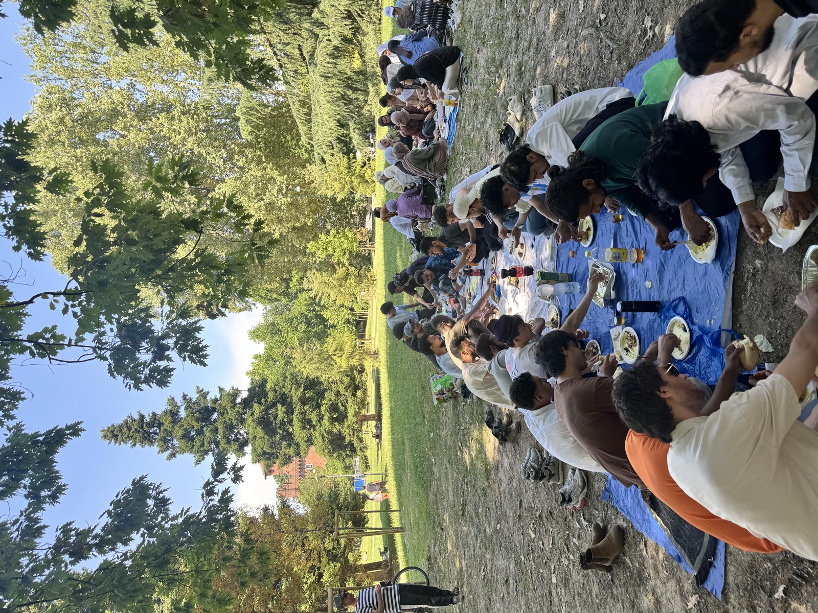 Group photo of student attendees enjoying the park