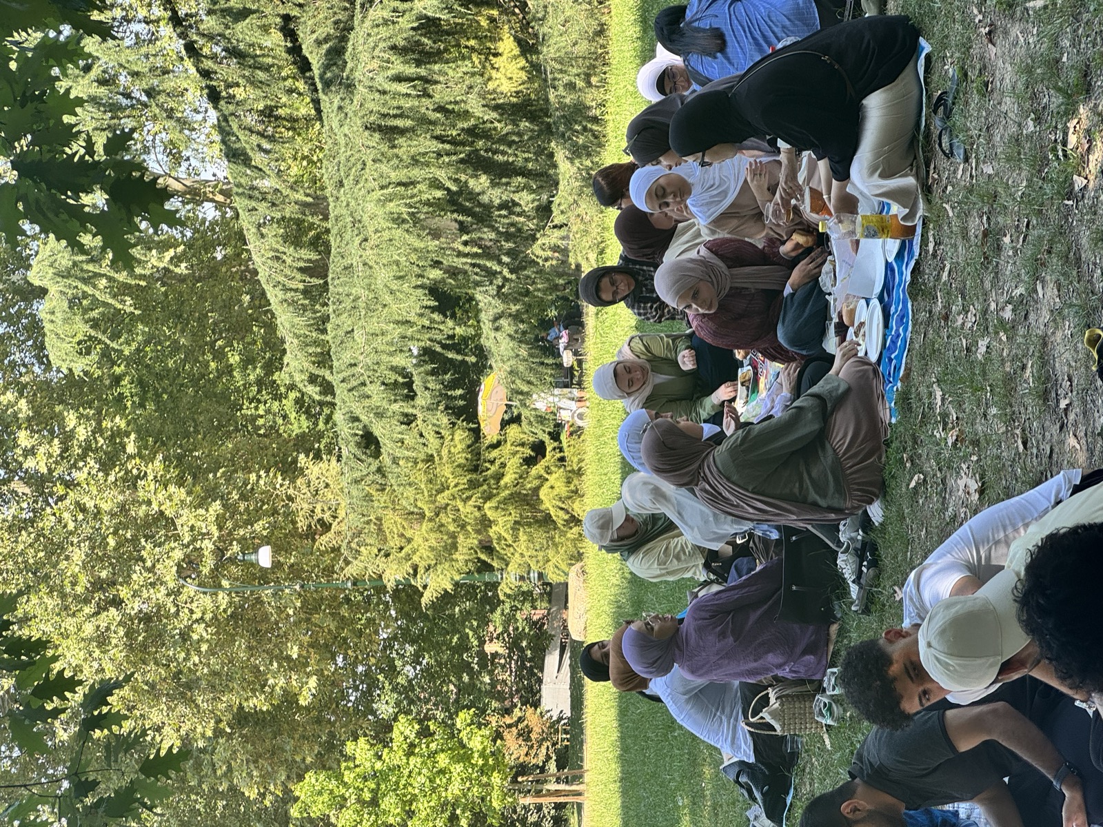 Outdoor picnic and halal food preparation
